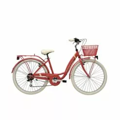 ADRIATICA Cityfahrrad 26 Zoll PANDA Rot Inkl. Korb