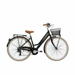 ADRIATICA Cityfahrrad 28 Zoll RETRO Lady Schwarz Inkl. Korb