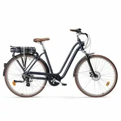 E-Bike City Bike 28 Zoll Elops 900E LF Damen Dunkelblau