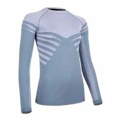 EVADICT Laufshirt Langarm Trailrunning Damen - Seamless Komfort Blau/lila
