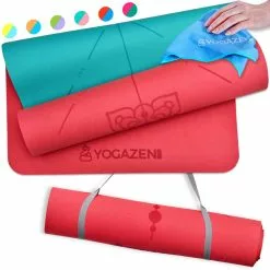 TOPFLEX YOGAZEN Yogamatte TPE Dick Breit Rutschfest Azurblau Und Orchidee